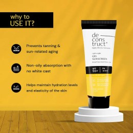 Deconstruct Lightweight Gel Water Resistant Sunscreen for Oily Skin SPF 50 PA+++